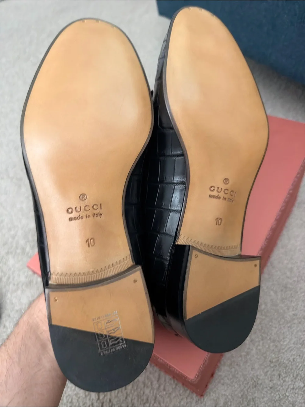 AUTHENTIC and NEW GUCCI Black Crocodile Tassel Loafers